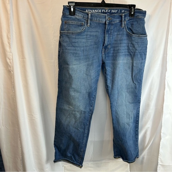 Arizona Jeans Straight Leg Advance Flex 360 High Rise Pull on Solid Denim Pants - Picture 2 of 8